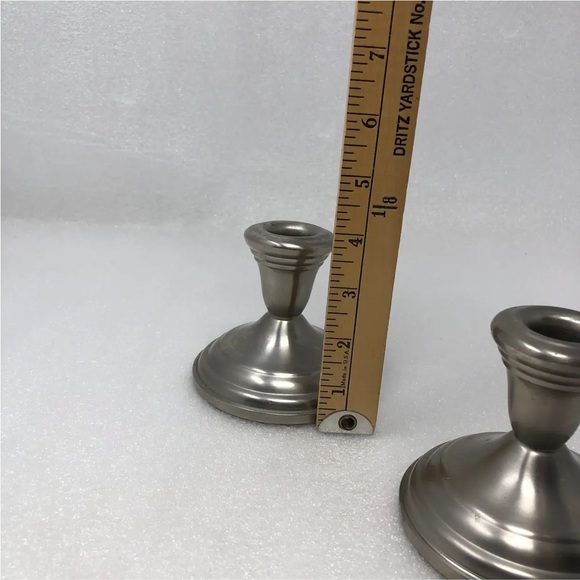FB Rogers Pair of Pewter Candlestick Holders - Picture 6 of 11